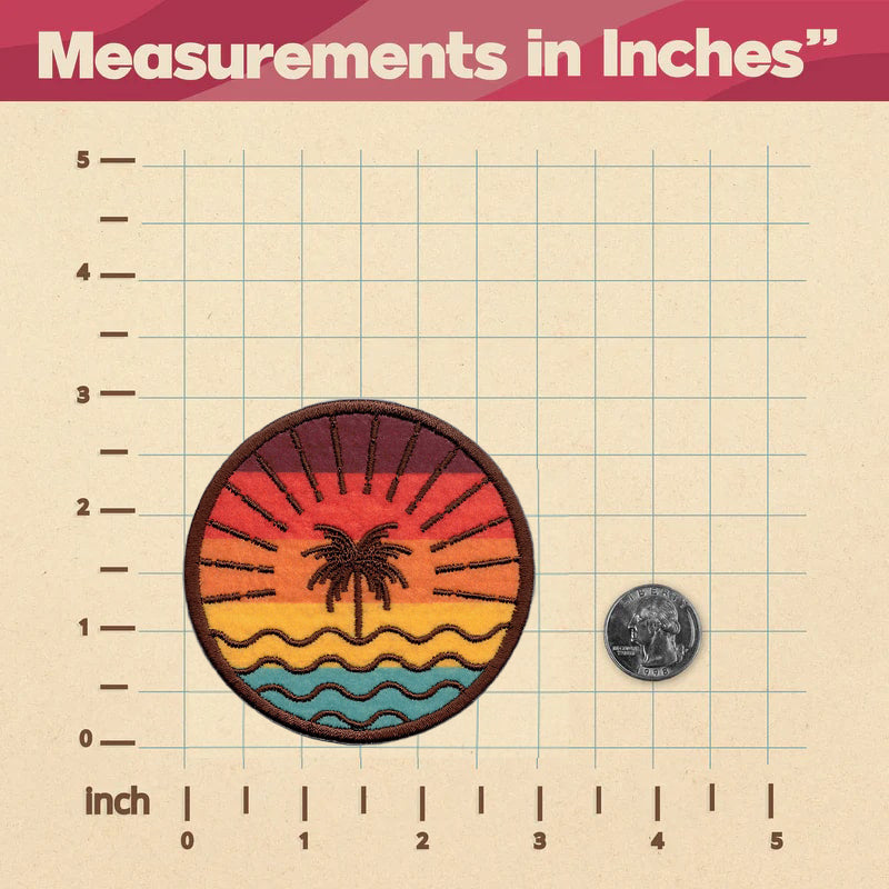 Measurements in inches KosmicSoul Beach Sunset Patch, sewn on.