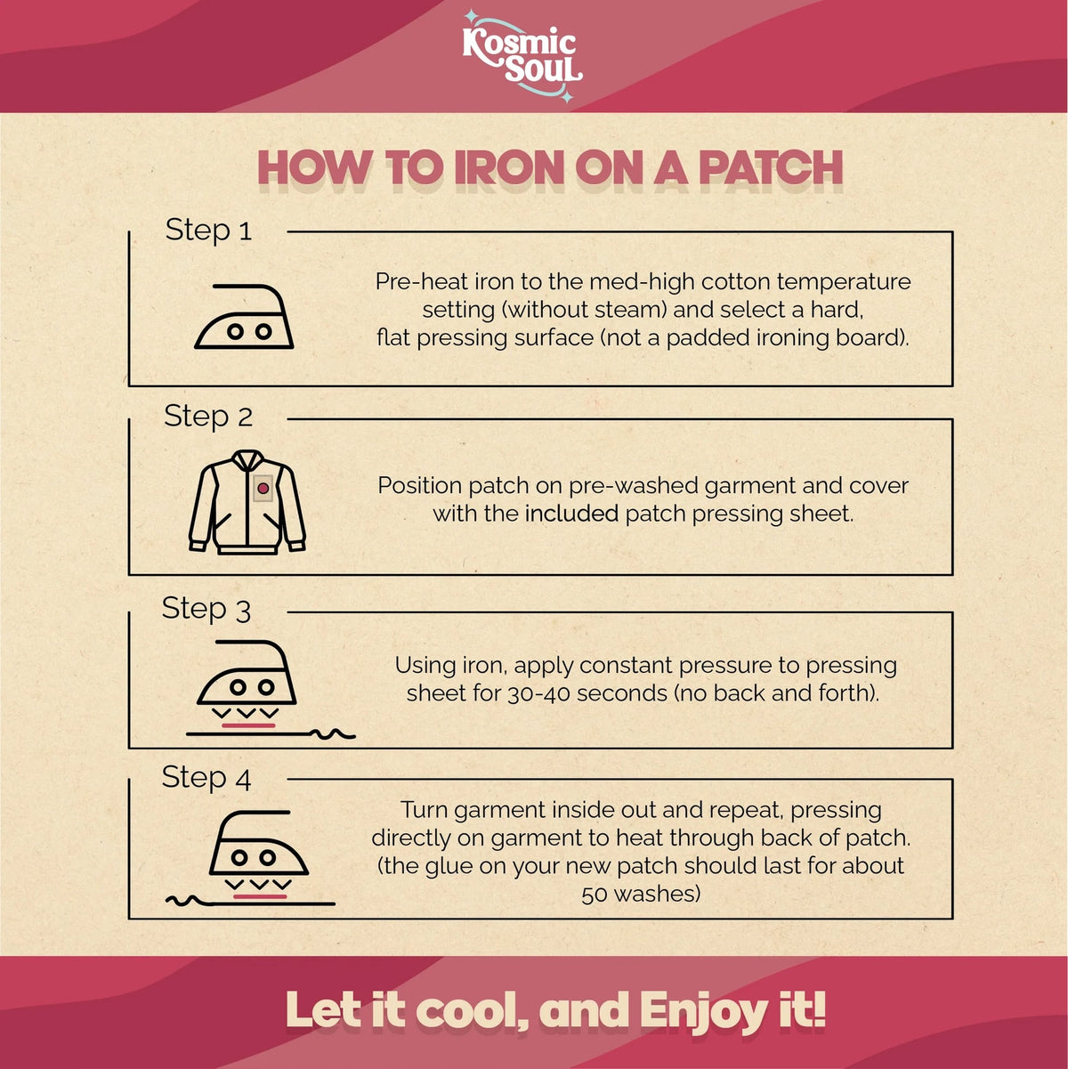 How to iron on a KosmicSoul Outdoor Soul Patch.