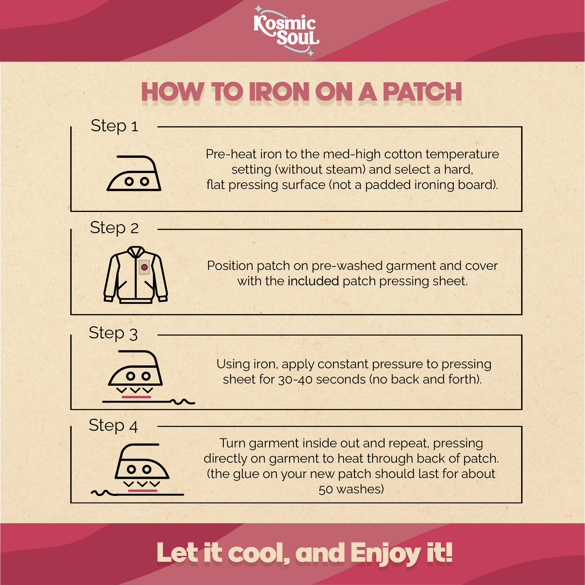 This guide will teach you how to iron on a KosmicSoul REBEL Patch.