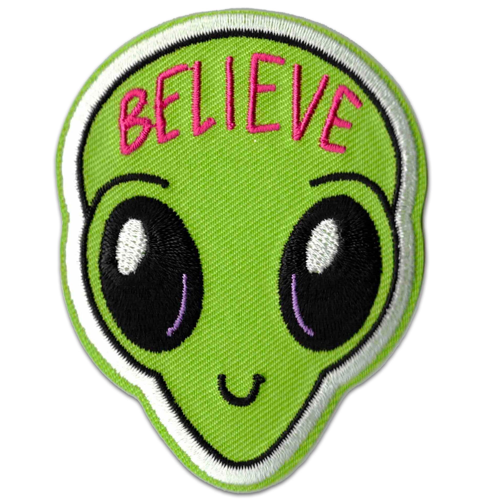 ➤ Cool Emoji Alien Iron on Patch | Large patches for jackets
