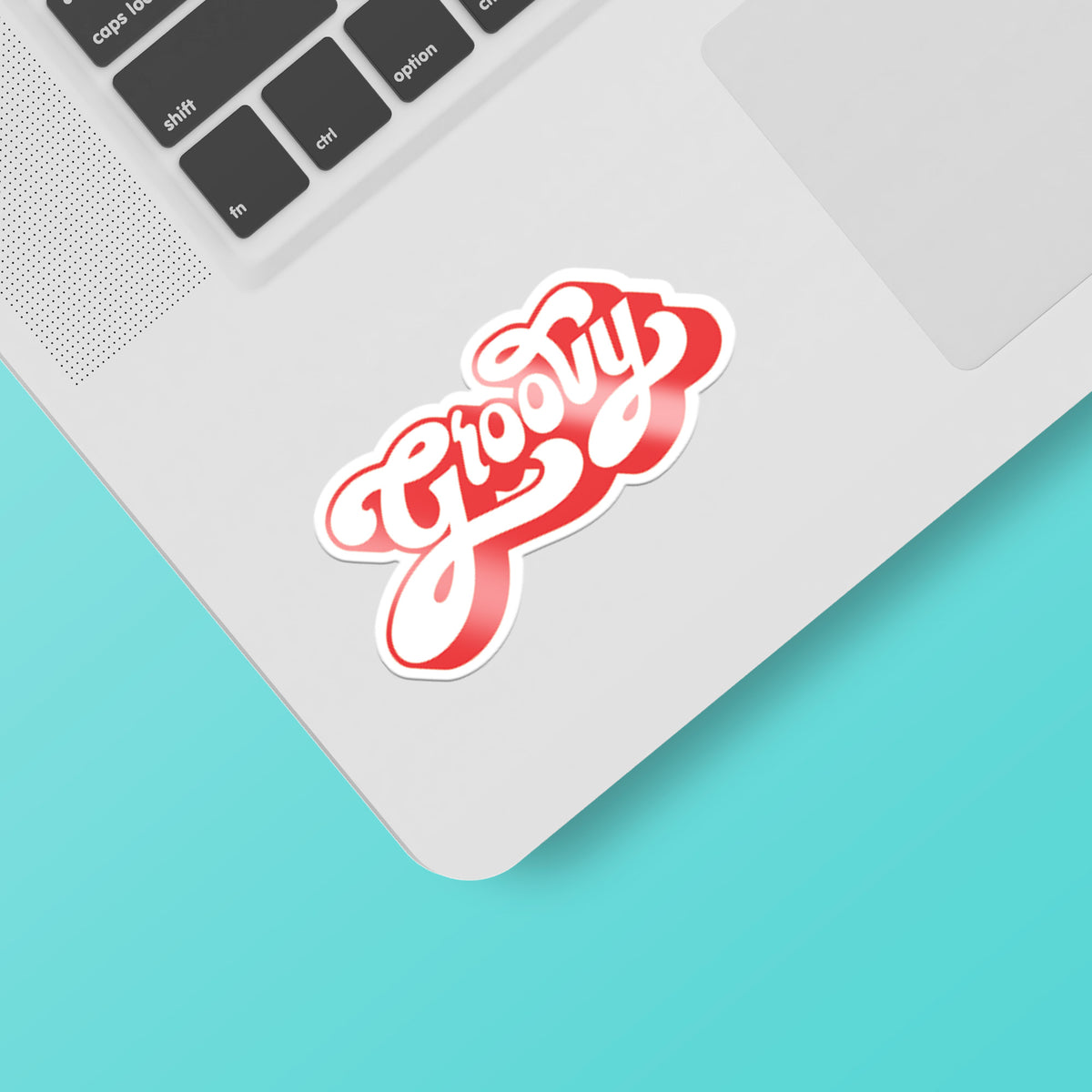 A laptop with a Groovy Sticker finish from KosmicSoul.