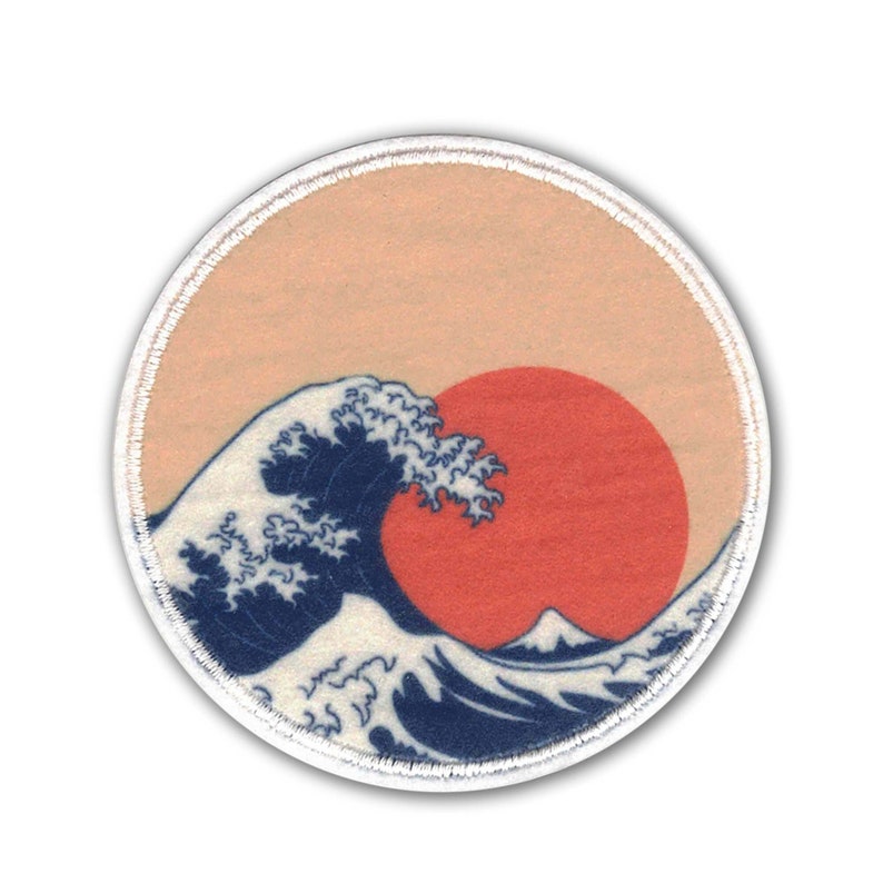 The KosmicSoul Great Wave Of Kanagawa Patch, sewn on.