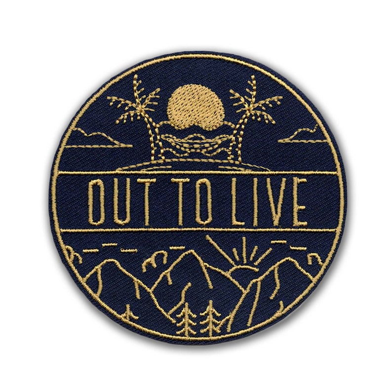 KosmicSoul Out To Live embroidered patch, sewn on.