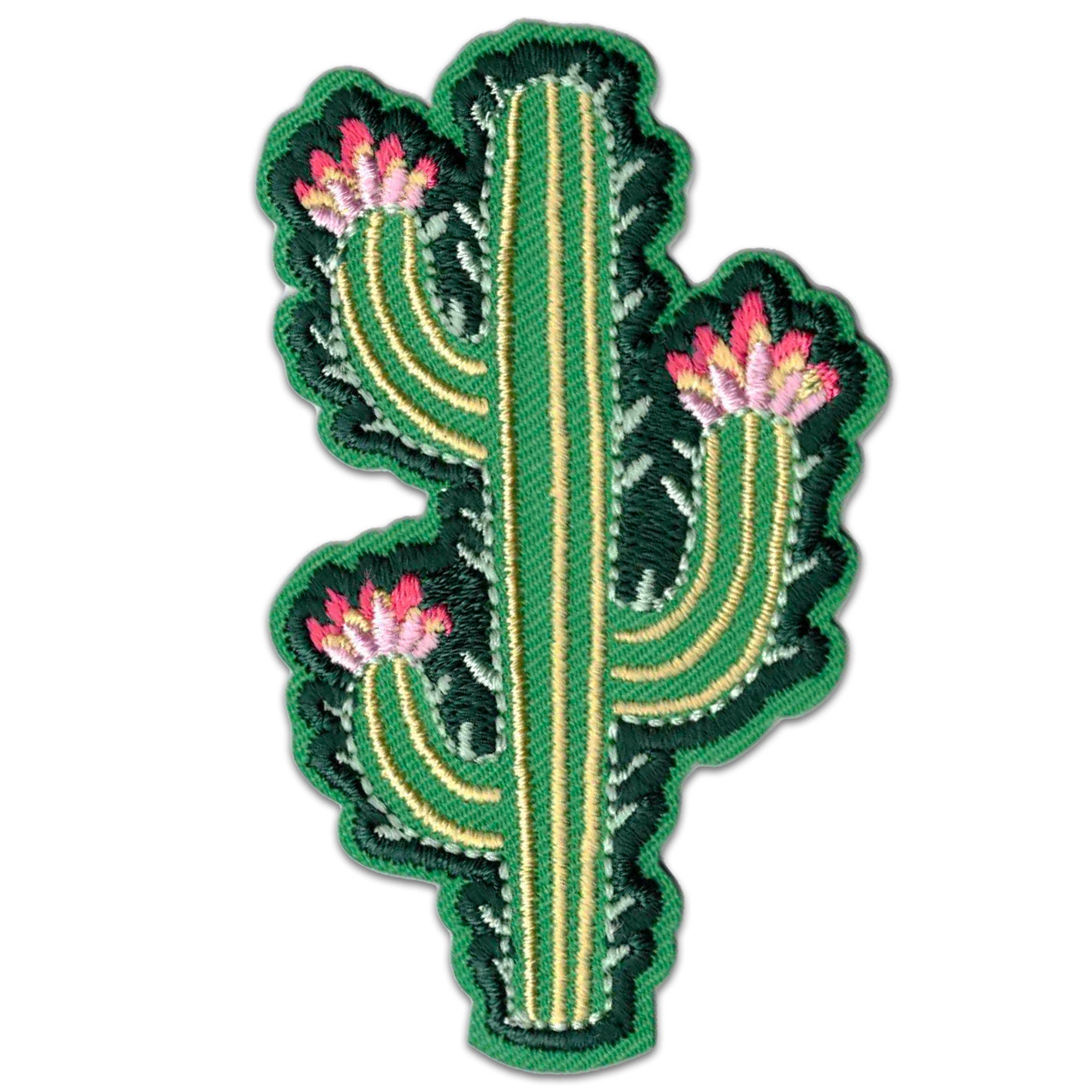 Black Cactus Iron on Patch, Size: 2 Wide x 3.5 Tall