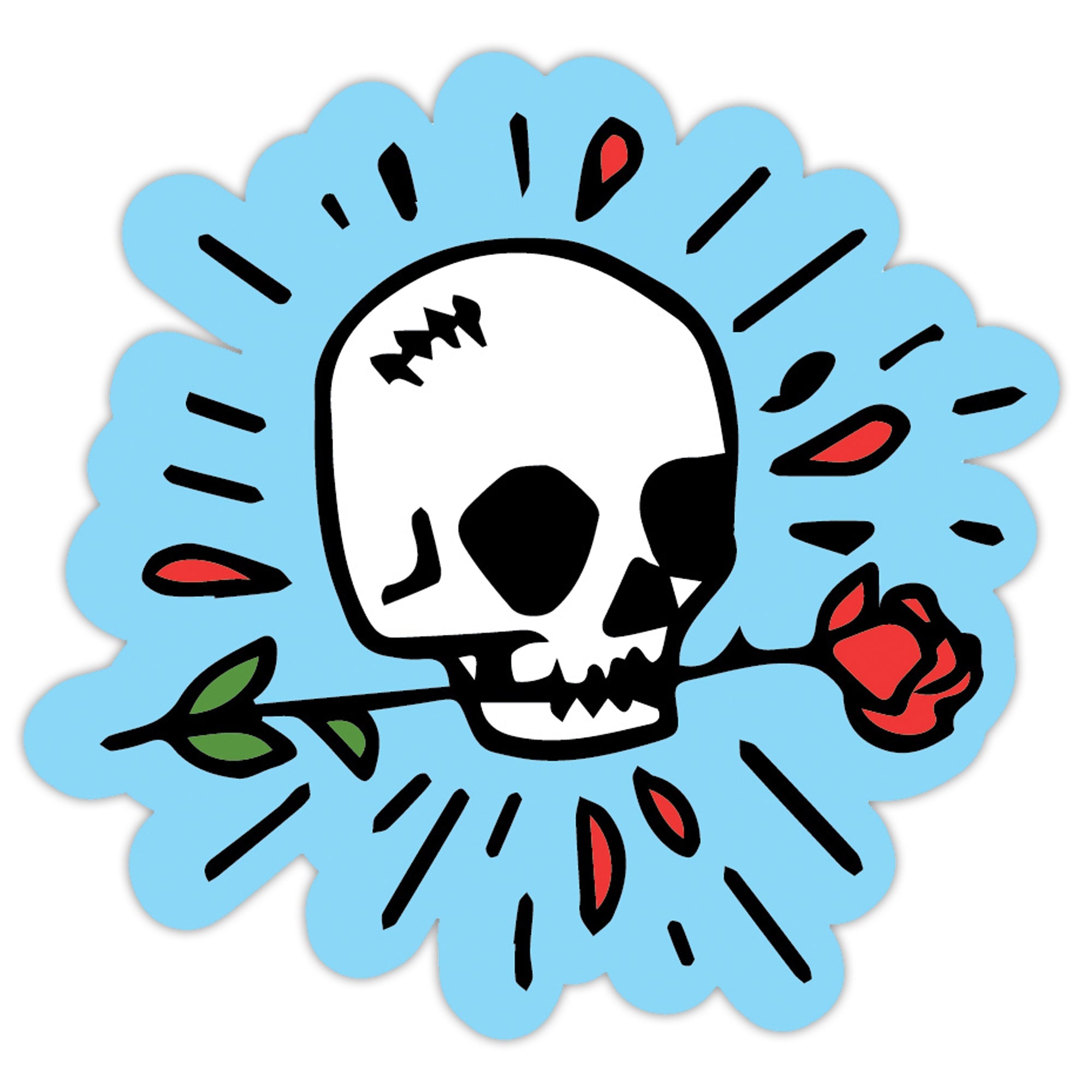 simple roses drawings with skulls