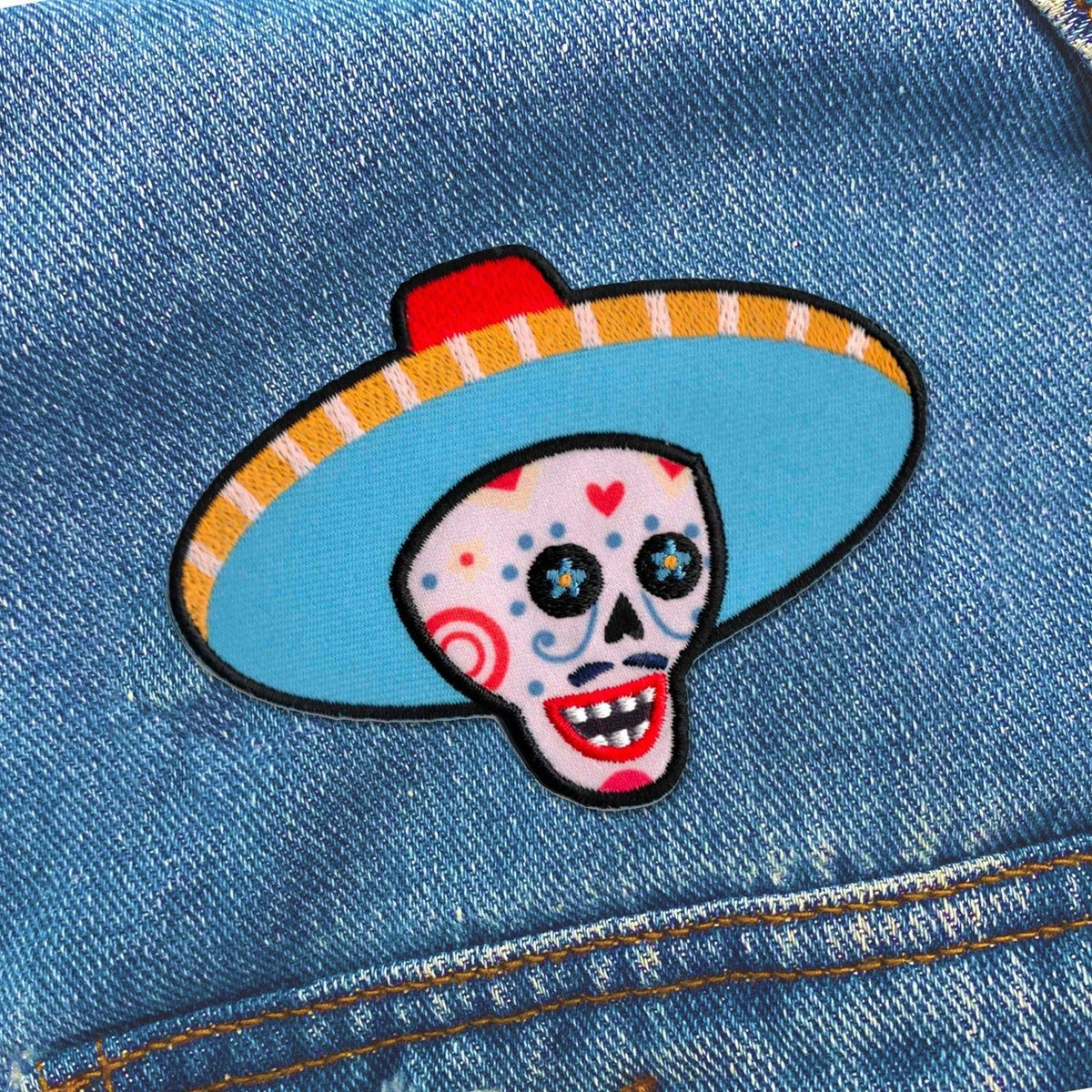 Sugar Skull w/ Hat Patch - KosmicSoul