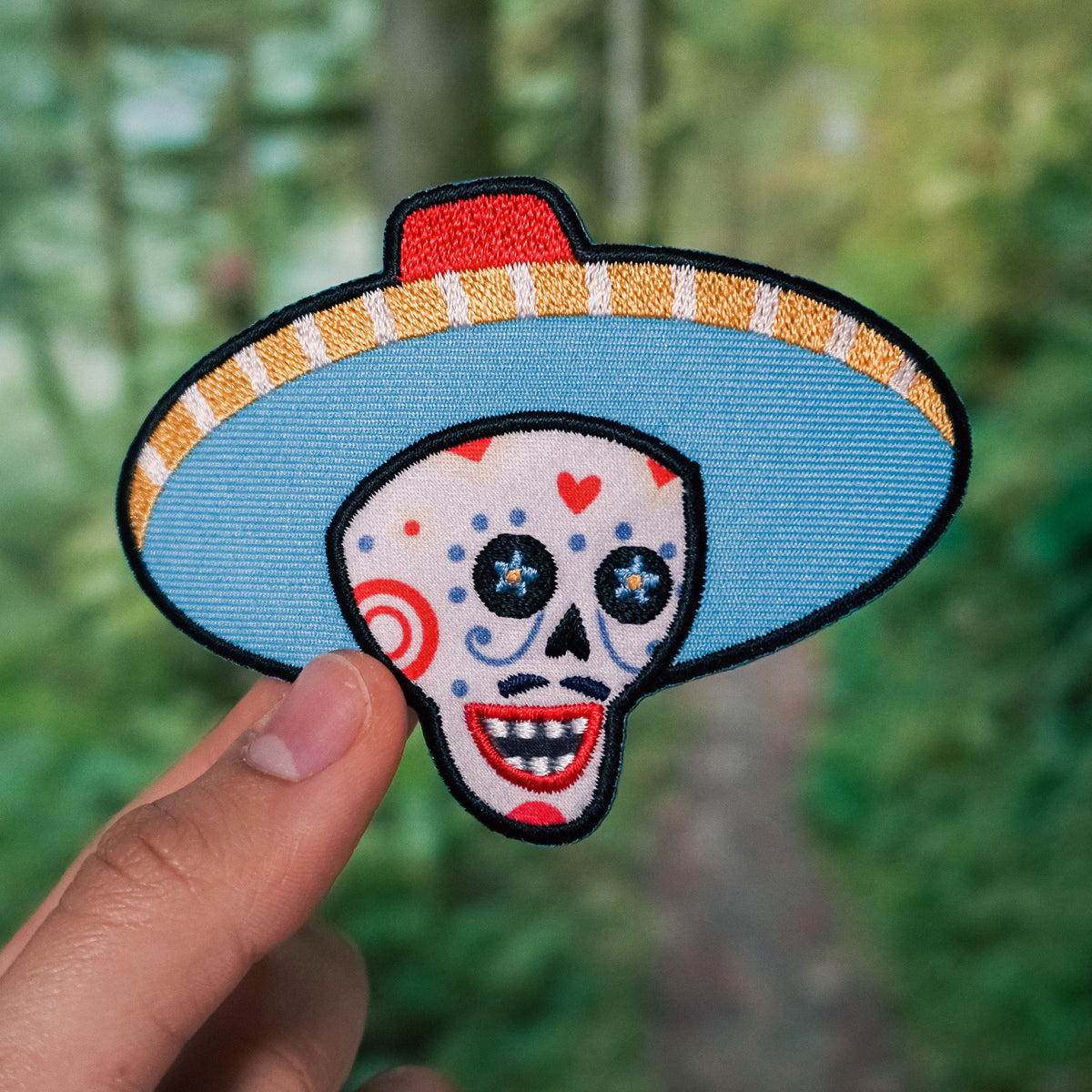 Sugar Skull w/ Hat Patch - KosmicSoul