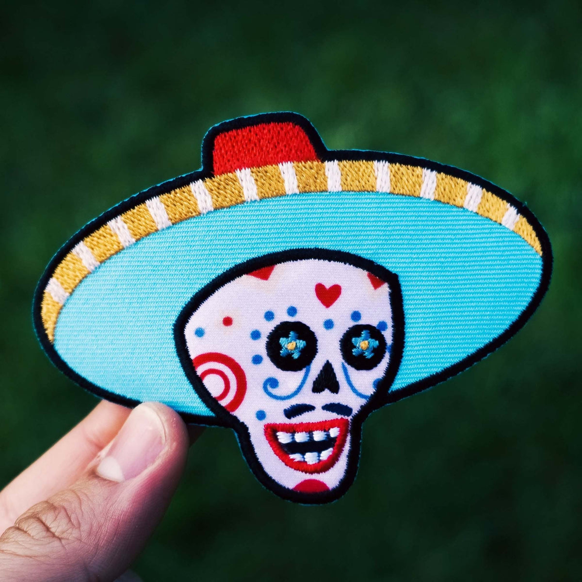 Sugar Skull w/ Hat Patch - KosmicSoul